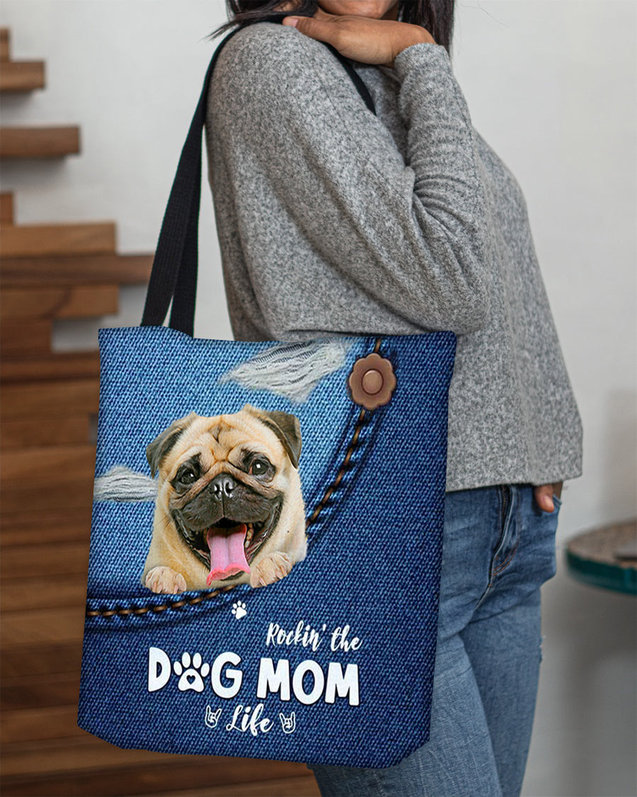 Pug-Dog Mom Life-Cloth Tote Bag