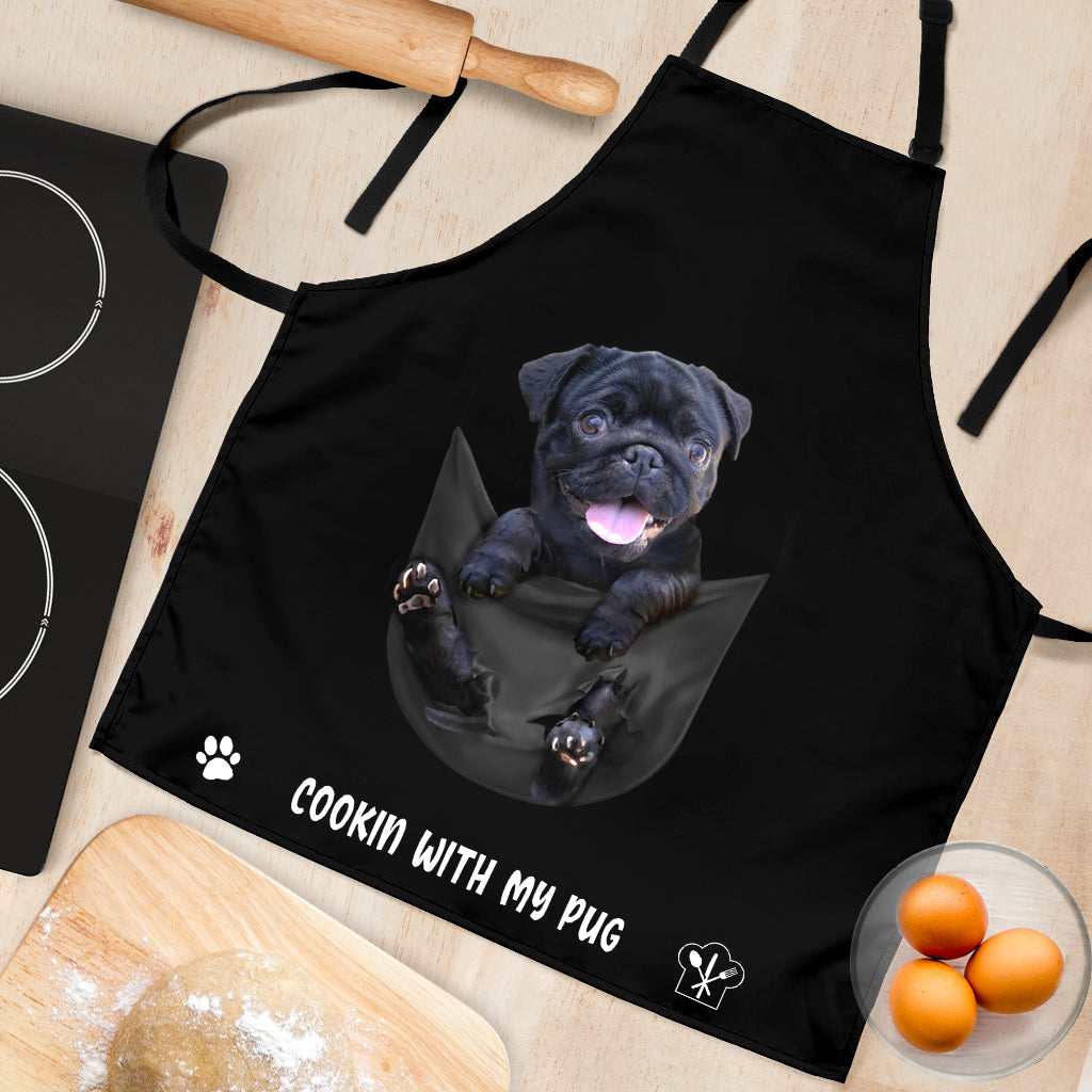 Pug 4 Cookin' With Me Apron