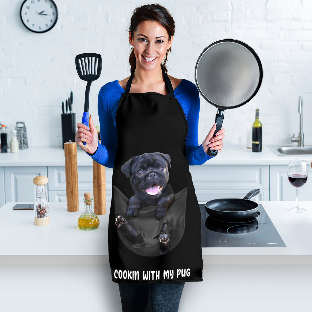 Pug 4 Cookin' With Me Apron