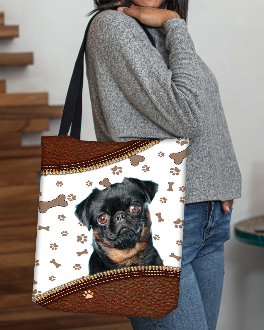 Pug 9-Zipper Texture-Cloth Tote Bag