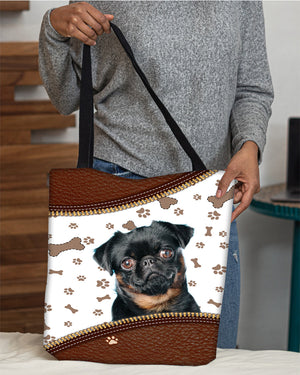 Pug 9-Zipper Texture-Cloth Tote Bag