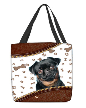 Pug 9-Zipper Texture-Cloth Tote Bag