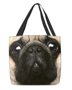 Pug Face-Cloth Tote Bag