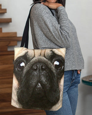 Pug Face-Cloth Tote Bag