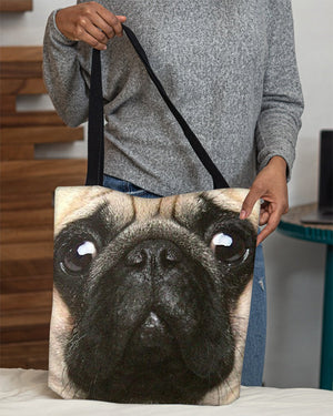 Pug Face-Cloth Tote Bag