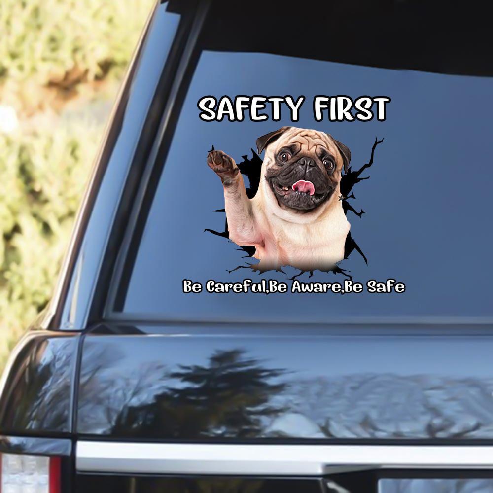 Pug Safety First Decal