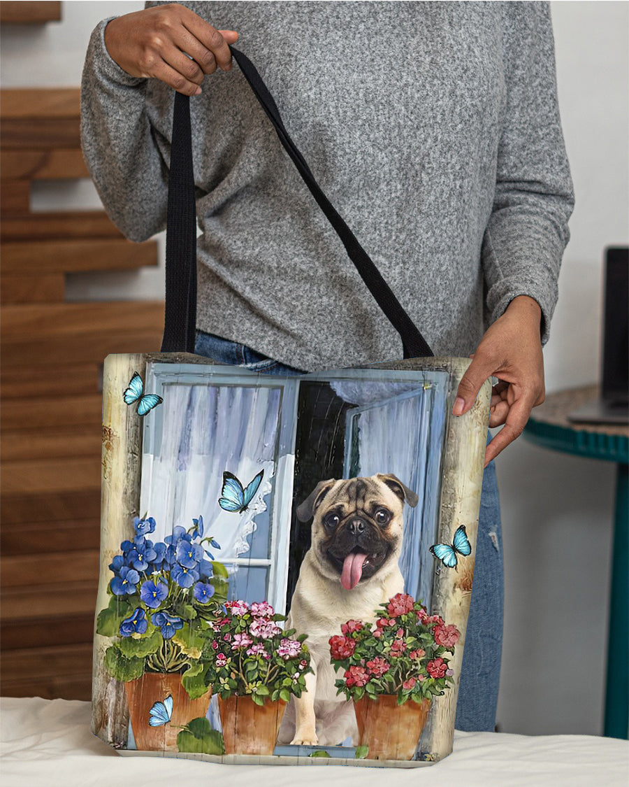 Pug Today I Choose Joy-Cloth Tote Bag