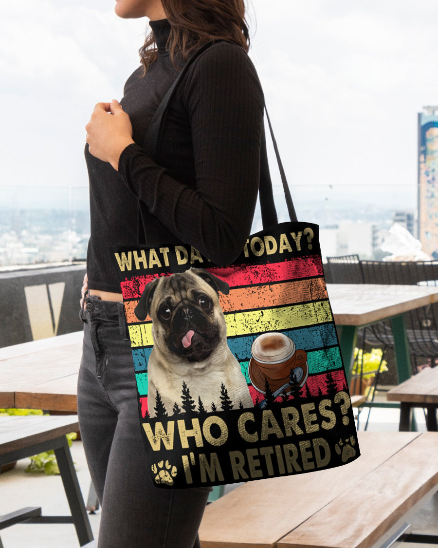 Pug Who Cares-Cloth Tote Bag