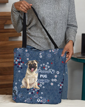 Pug (2) Pround Mom-Cloth Tote Bag