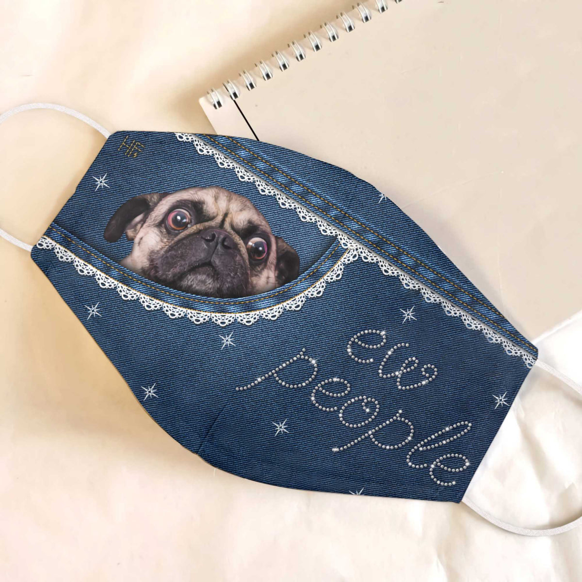 Pug Ew People Denim Pocket EZ35 1805 Face Mask