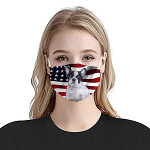 Puppy French Bulldog American Flag EZ07 1504 Face Mask