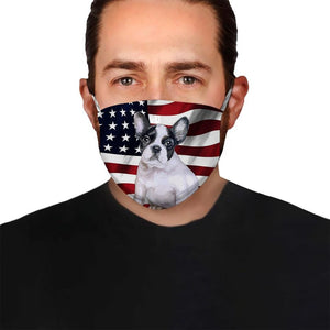 Puppy French Bulldog American Flag EZ07 1504 Face Mask