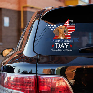 RED Dachshund-Independent Day2 Car Sticker