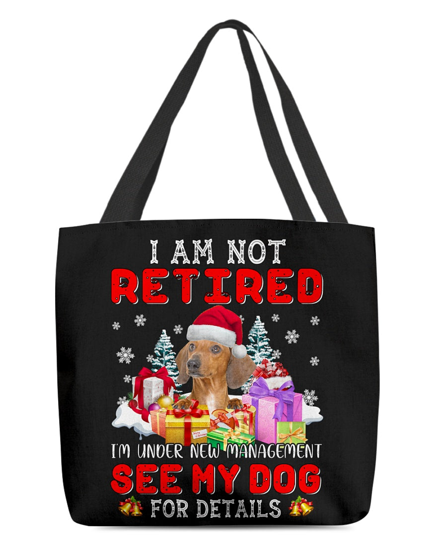 RED Dachshund-New Management Cloth Tote Bag