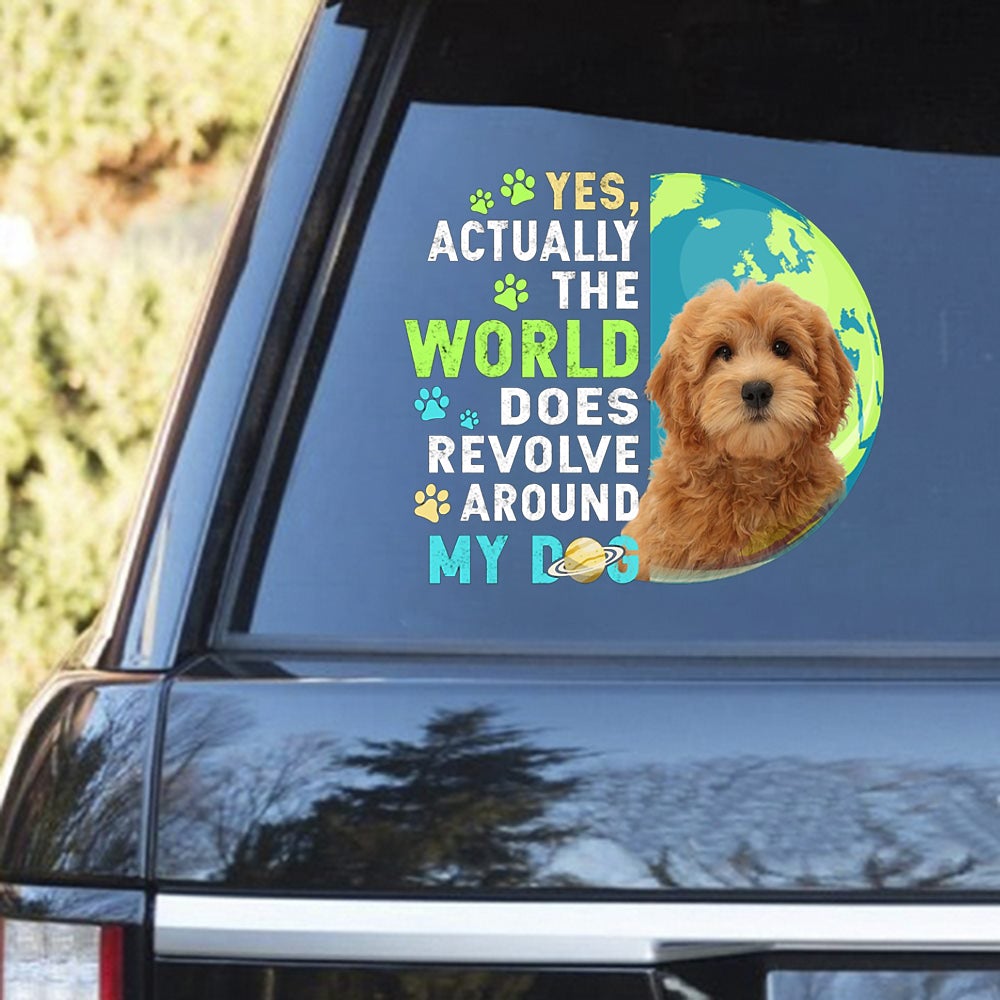 RED Goldendoodle Revolve Around Decal