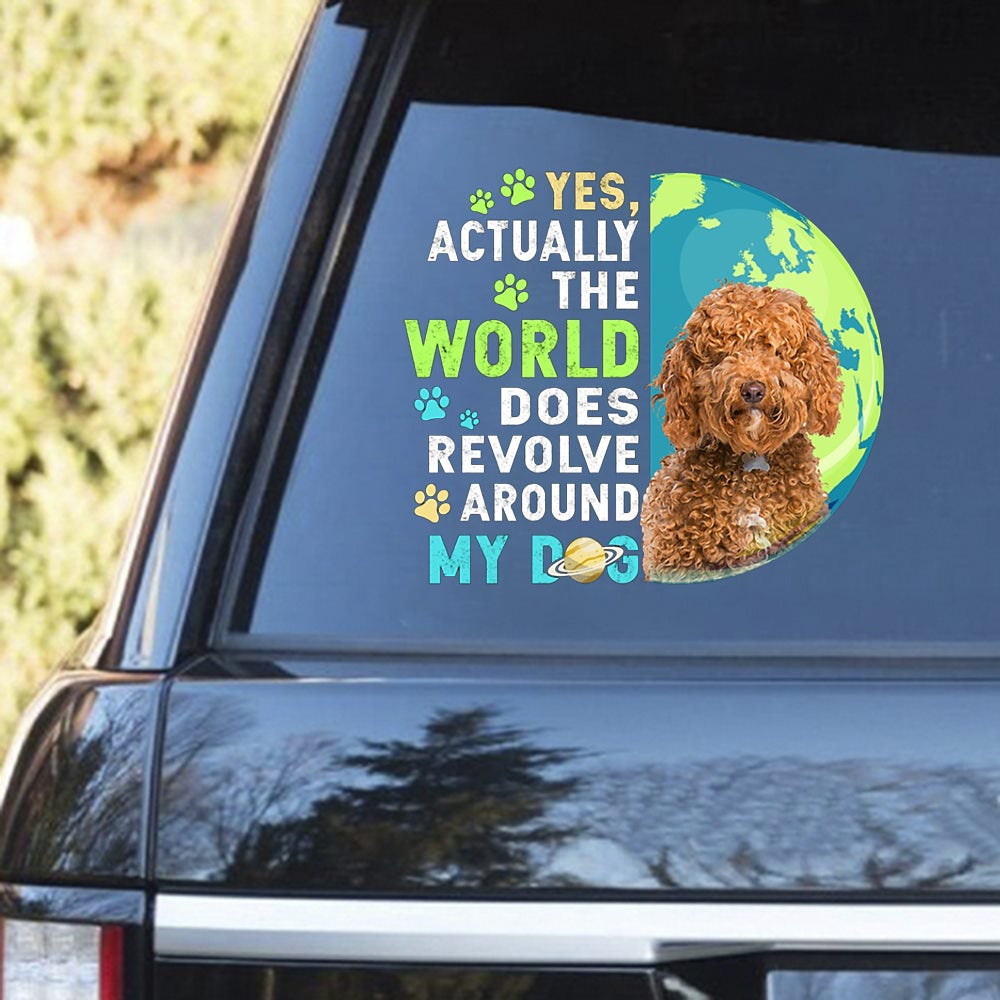 RED Labradoodle Revolve Around Decal