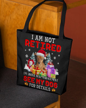 RED Miniature Pinscher-New Management Cloth Tote Bag