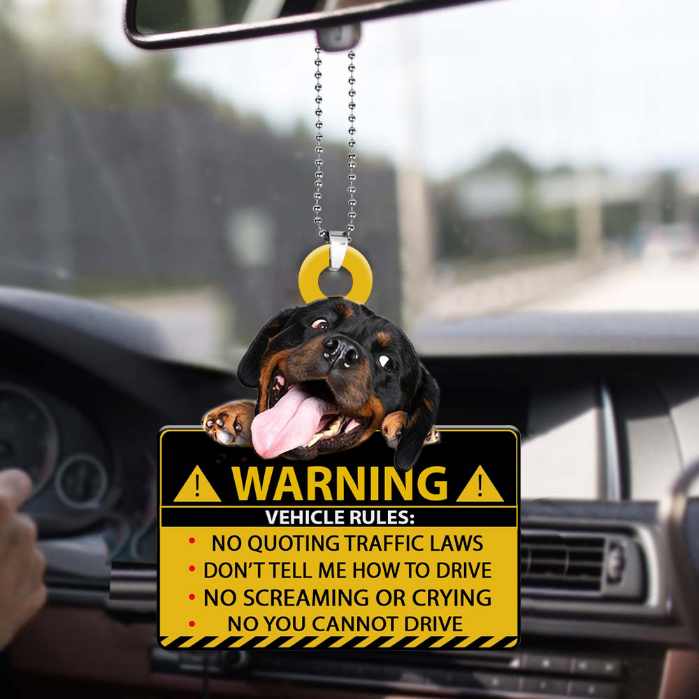 Rottweiler-Vehicle Rules Two Side Ornament