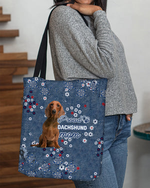 Red Dachshund Pround Mom-Cloth Tote Bag