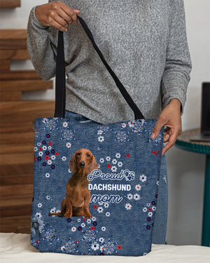 Red Dachshund Pround Mom-Cloth Tote Bag