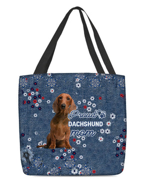 Red Dachshund Pround Mom-Cloth Tote Bag