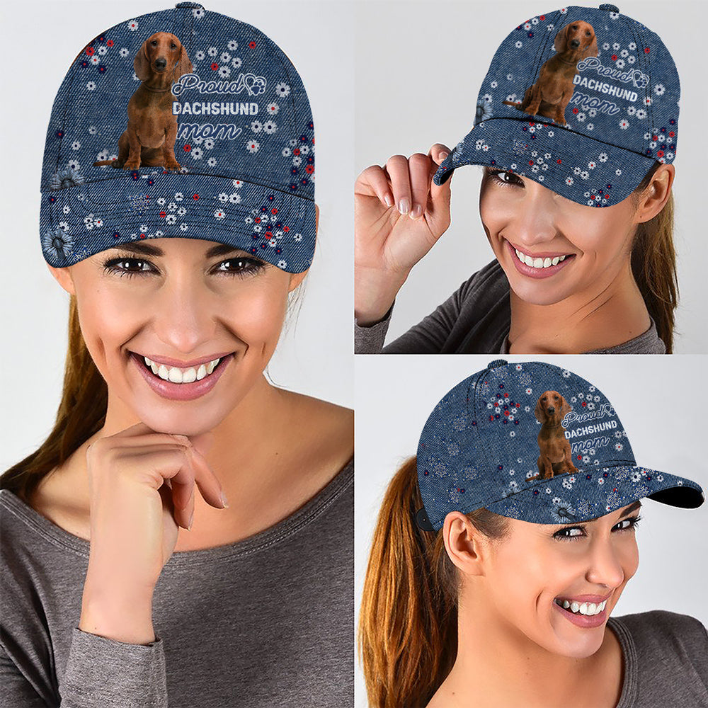 Red Dachshund-Pround mom-Cap