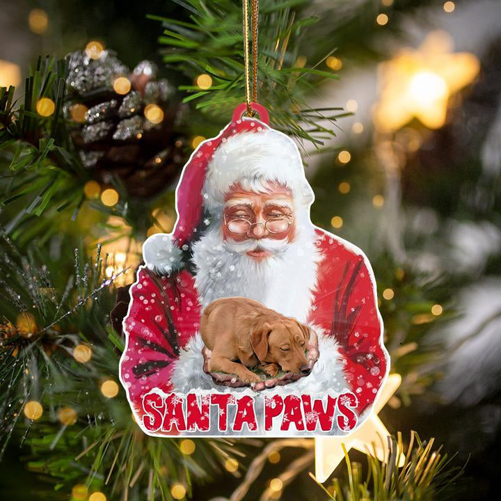 Red Labrador Retriever-Santa Paws-Two Sided Ornament