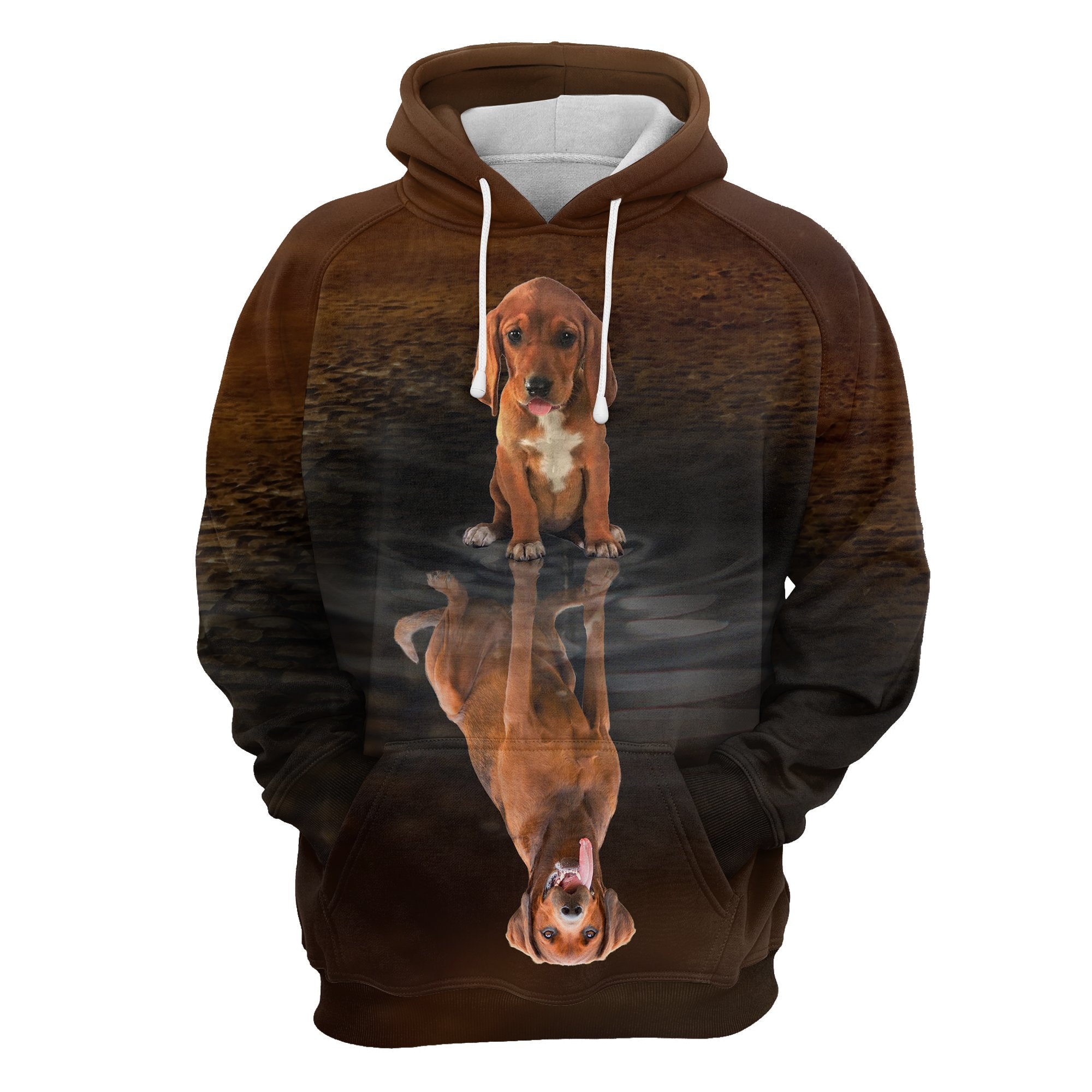 Cute Redbone Coonhound Reflection All Over Hoodie