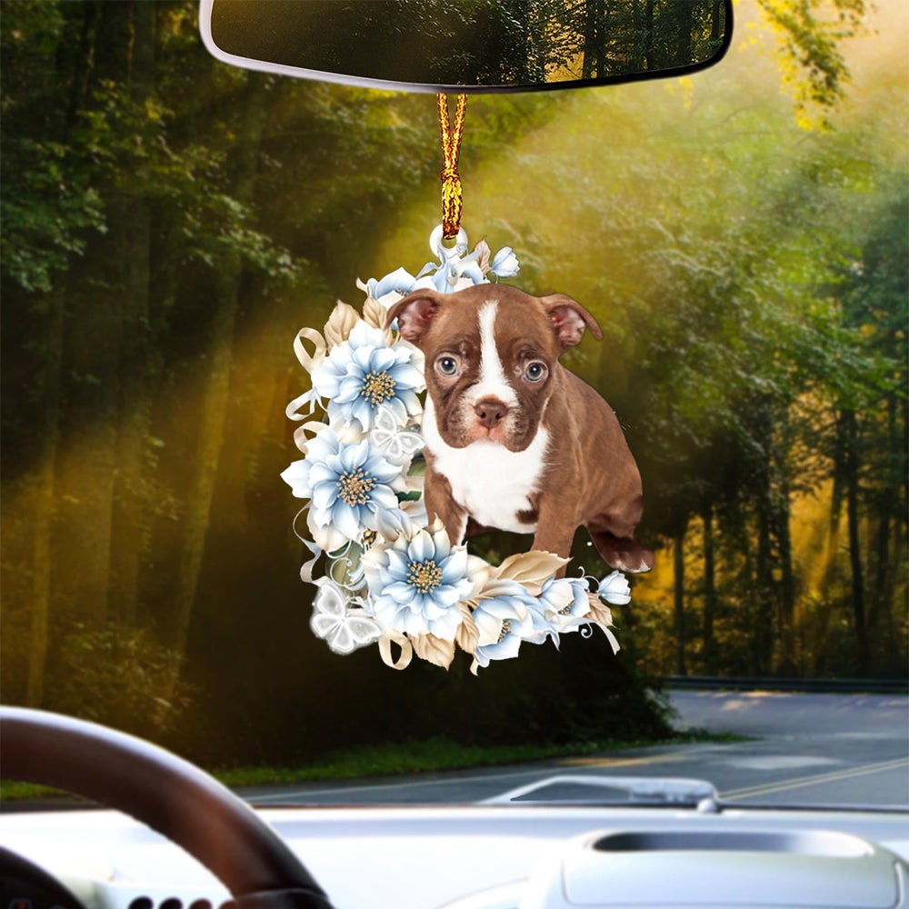 RED Boston Terrier-Rest Of Mine Two Sides Ornament