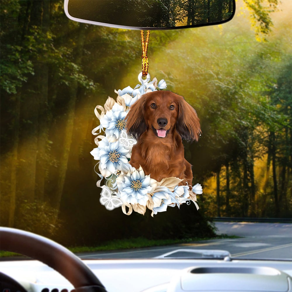 Red Long Haired Dachshund-Rest Of Mine Two Sides Ornament