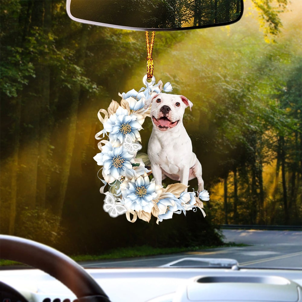WHITE Pitbull-Rest Of Mine Two Sides Ornament