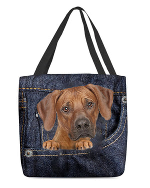 Rhodesian Ridgeback-Dark Denim-Cloth Tote Bag