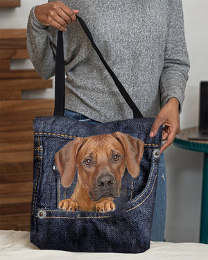 Rhodesian Ridgeback-Dark Denim-Cloth Tote Bag