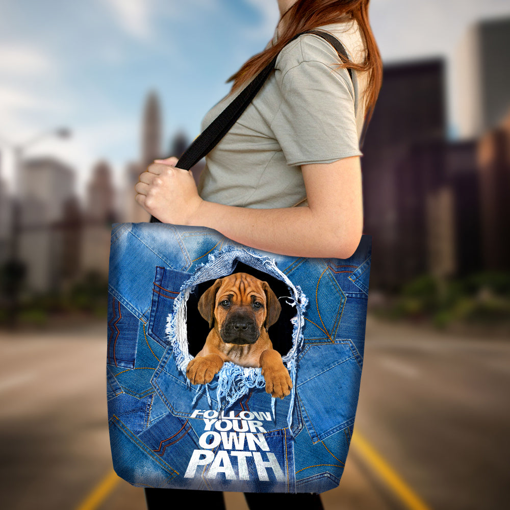 Rhodesian Ridgeback -Follow Your Own Path-Cloth Tote Bag