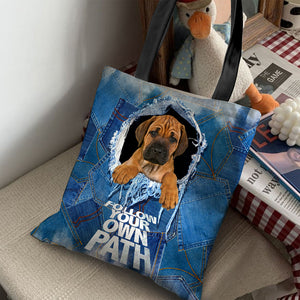 Rhodesian Ridgeback -Follow Your Own Path-Cloth Tote Bag