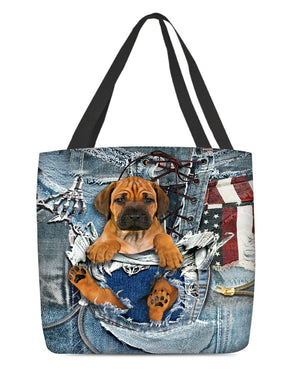 Rhodesian Ridgeback-Ripped Jeans-Cloth Tote Bag