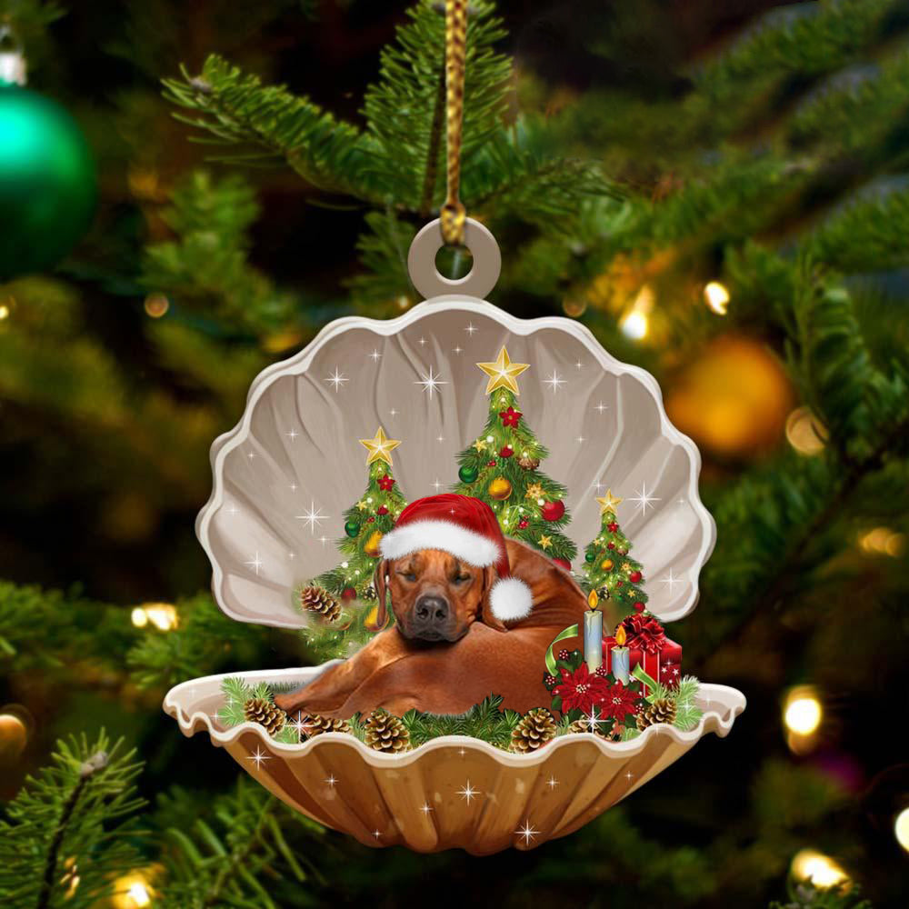 Rhodesian Ridgeback3-Sleeping Pearl in Christmas Two Sided Ornament