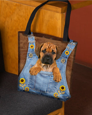 Rhodesian Ridgeback And Sunflower-Cloth Tote Bag