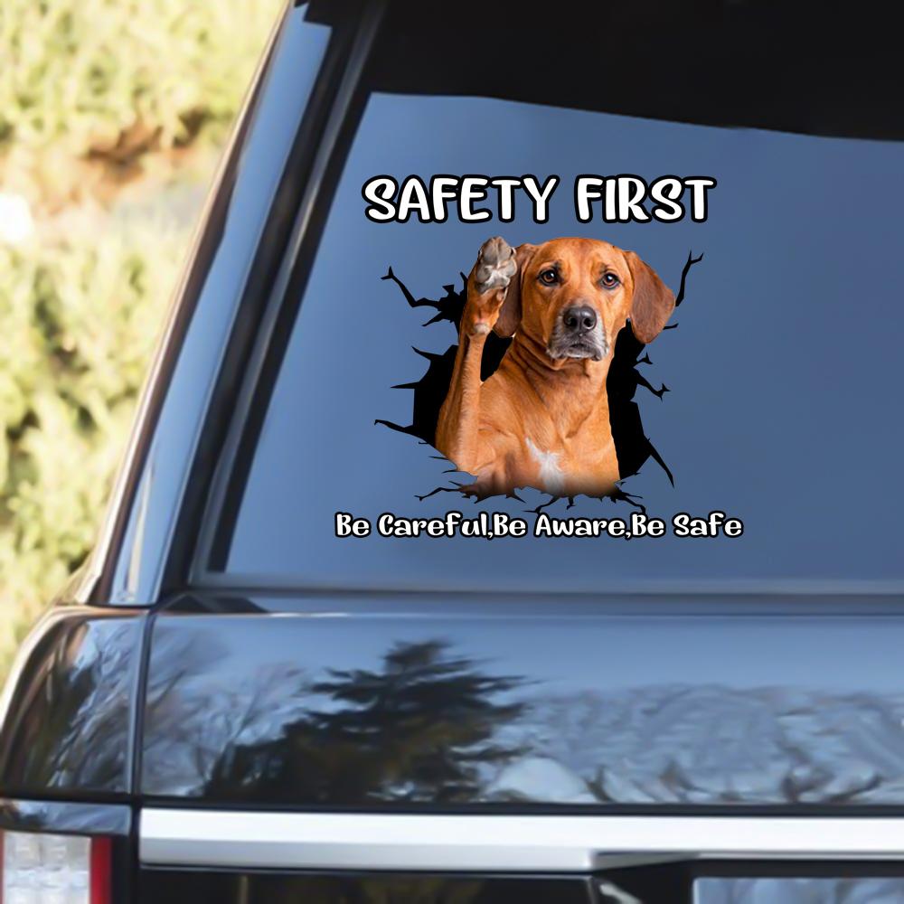 Rhodesian Ridgeback Safety First Decal