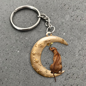 Rhodesian Ridgeback-Dog & Moon Flat Acrylic Keychain