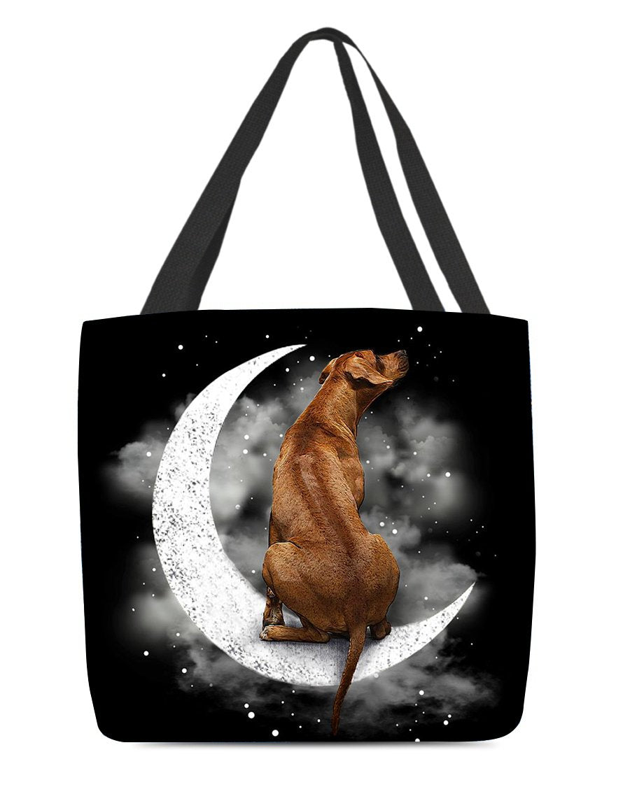 Rhodesian Ridgeback Sit On The Moon With Starts-Cloth Tote Bag