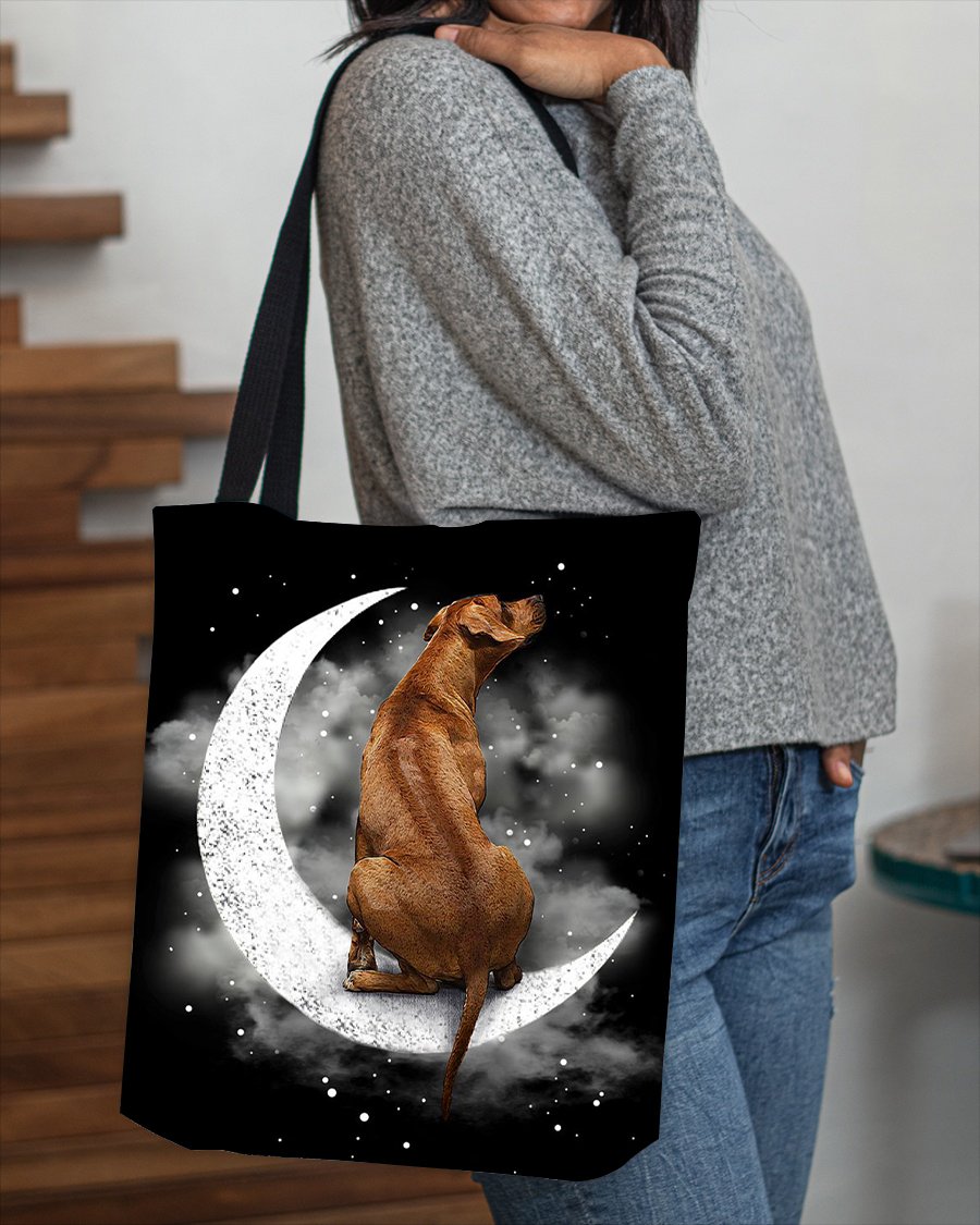 Rhodesian Ridgeback Sit On The Moon With Starts-Cloth Tote Bag