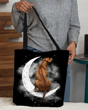 Rhodesian Ridgeback Sit On The Moon With Starts-Cloth Tote Bag