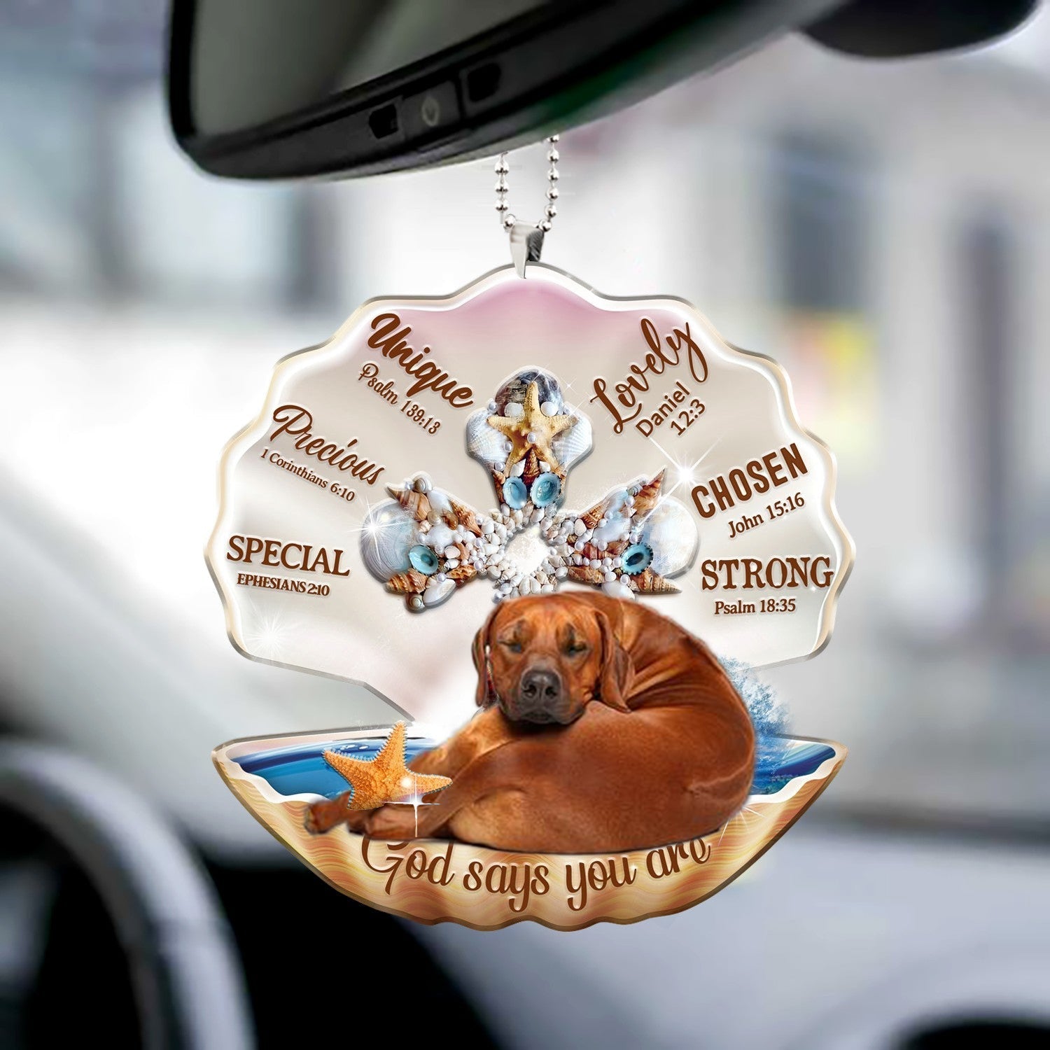 Rhodesian Ridgeback-You Are Cross In Seashell-Two sides ornament