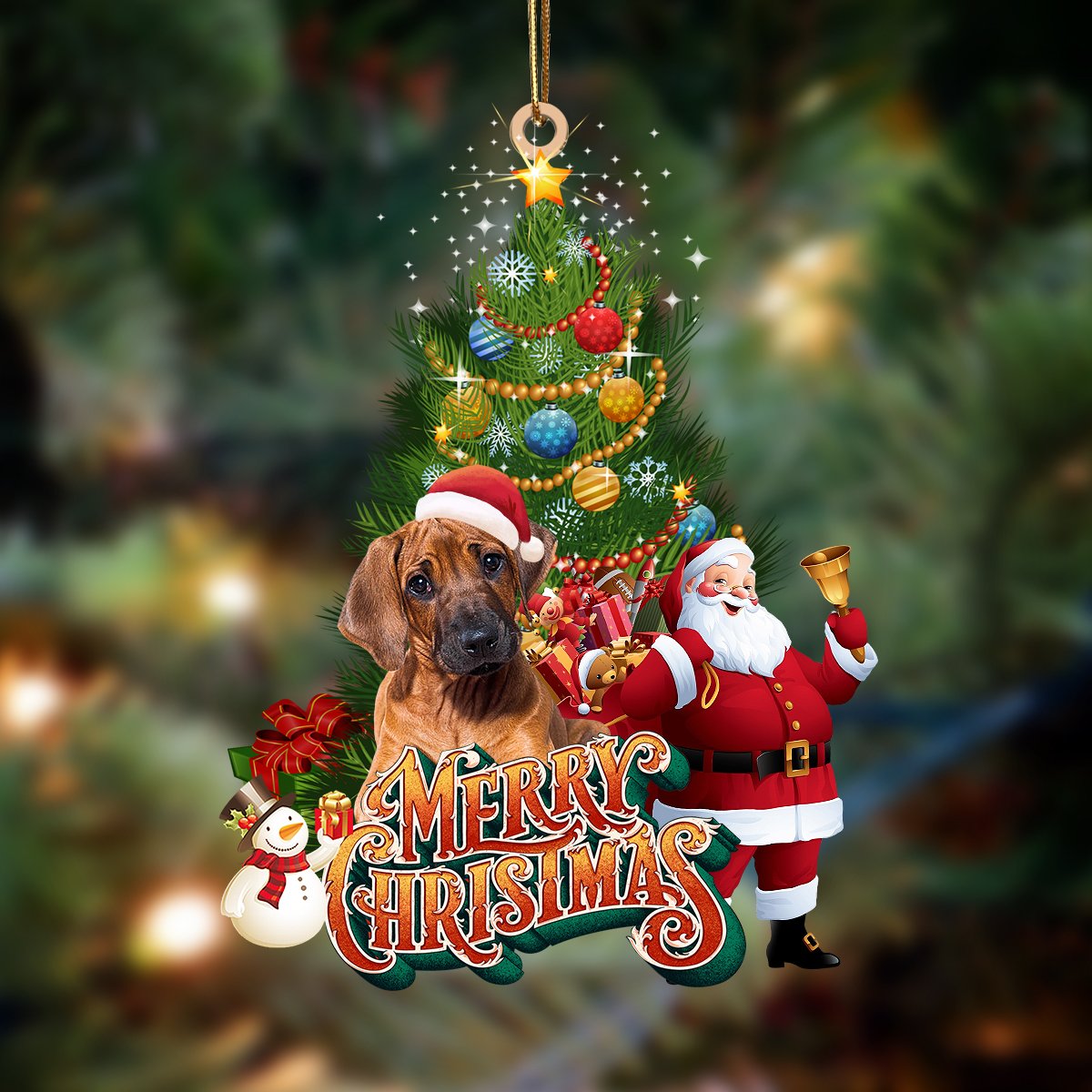 Rhodesian ridgeback-Christmas Tree&Dog Hanging Ornament