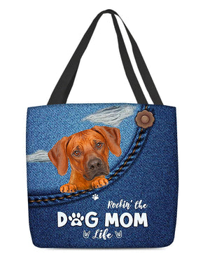 Rhodesian Ridgeback-Dog Mom Life-Cloth Tote Bag