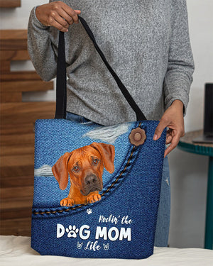 Rhodesian Ridgeback-Dog Mom Life-Cloth Tote Bag