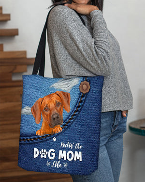 Rhodesian Ridgeback-Dog Mom Life-Cloth Tote Bag