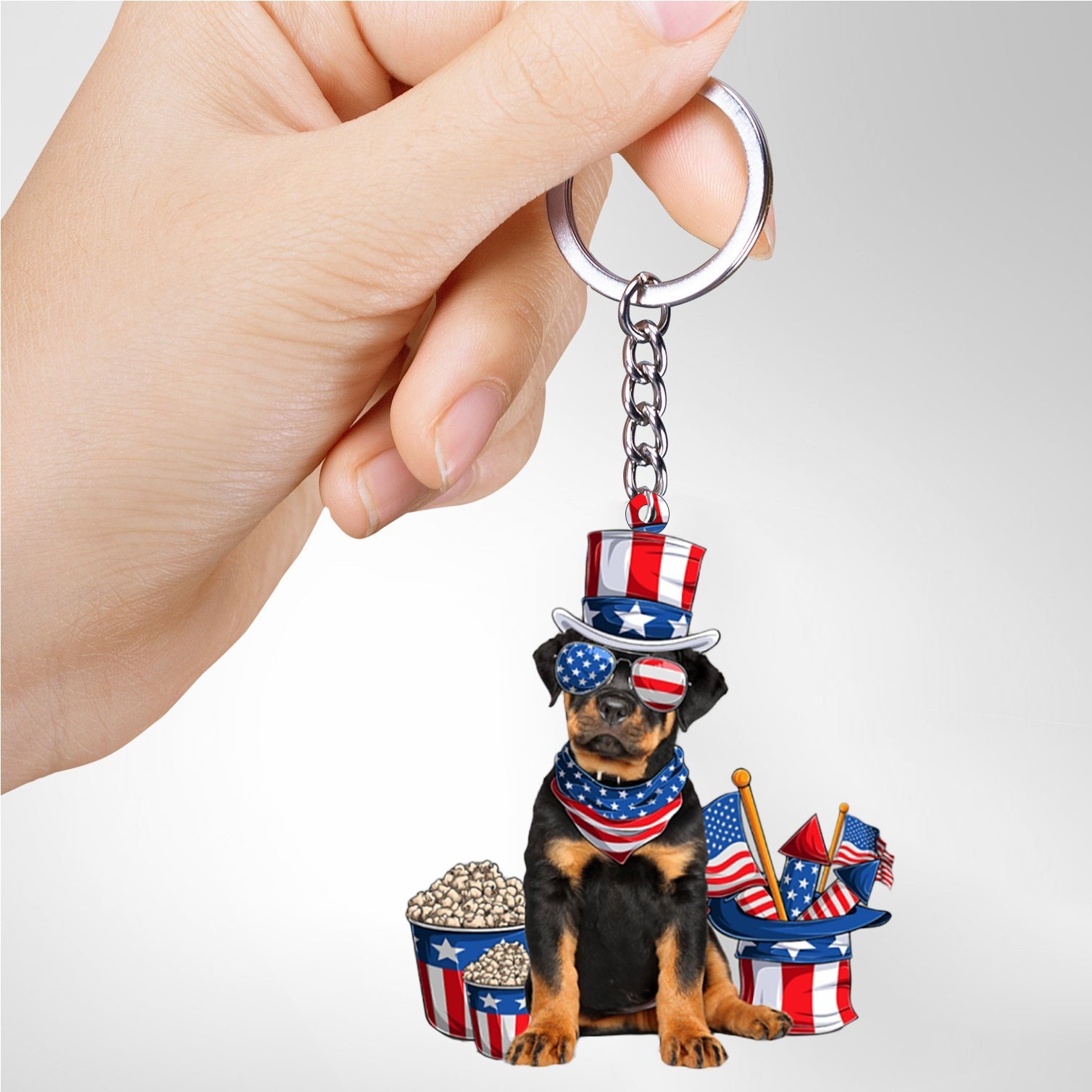 Rottweiler 1-July Stuff Flat Acrylic Keychain