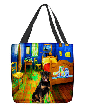 Rottweiler in the bedroom-Cloth Tote Bag